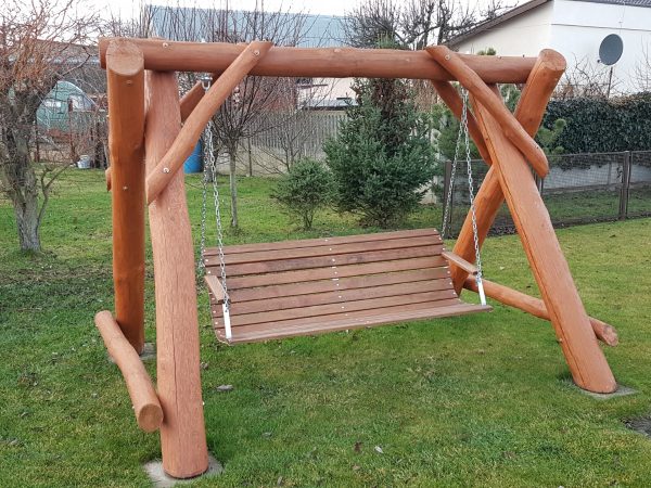 huśtawka ogrodowa bujana stelaż do huśtawki trawa, ogród, drewno, drewniana huśtawka